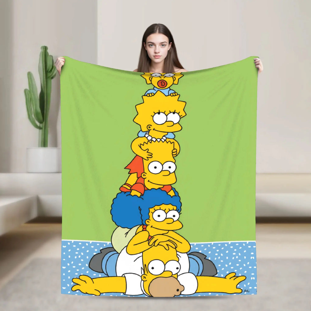 Simpsons Character Super Soft Plush Throw Blanket – Flannel Fleece Bedspread