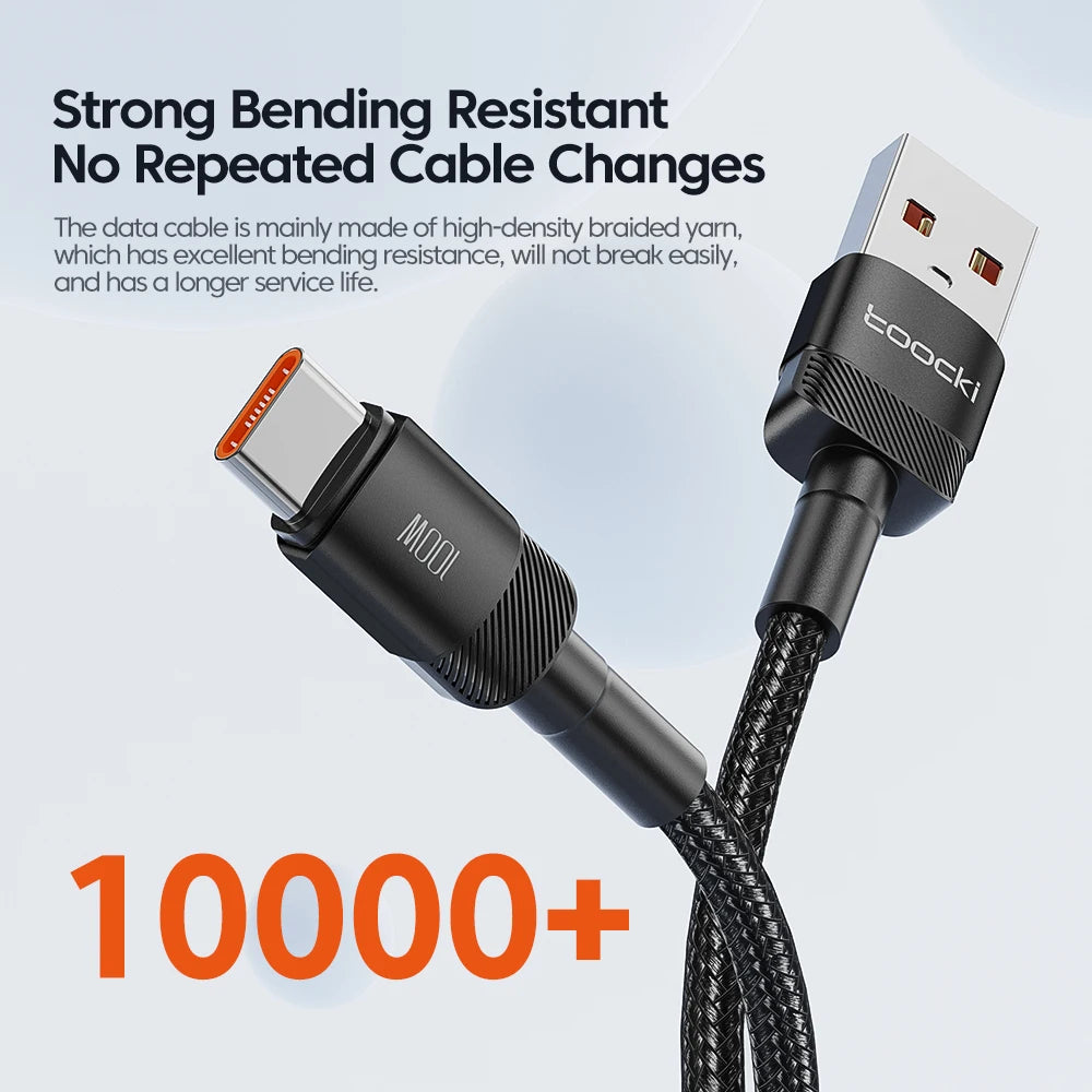 6A Speed. Braided Strength. Every Length. — Toocki USB-A to USB-C 6A 100W Fast Charging Cable | 0.25m to 3m, Huawei, Xiaomi, Samsung, OnePlus, 4 Colors