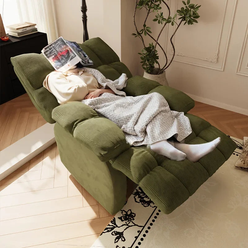 Five-Position Fabric Lounge Chair with Padded Arms