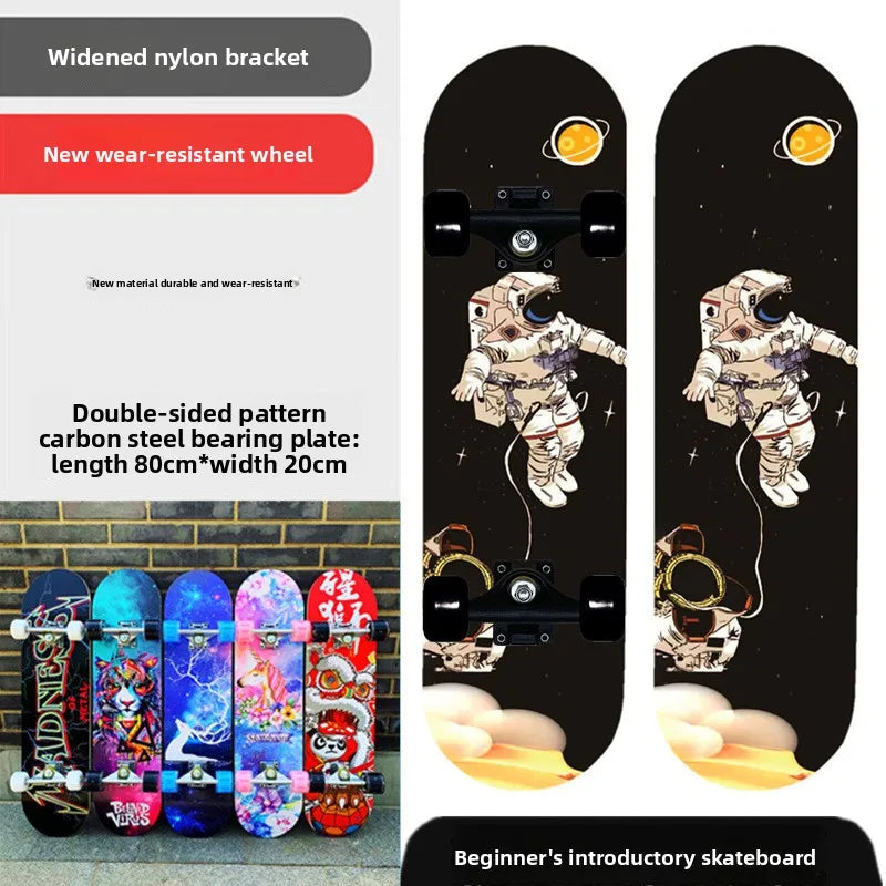 Pro All-Terrain Complete Skateboard – Aluminum Alloy & Carbon Fiber Deck, Beginner Longboard for Kids & Adults