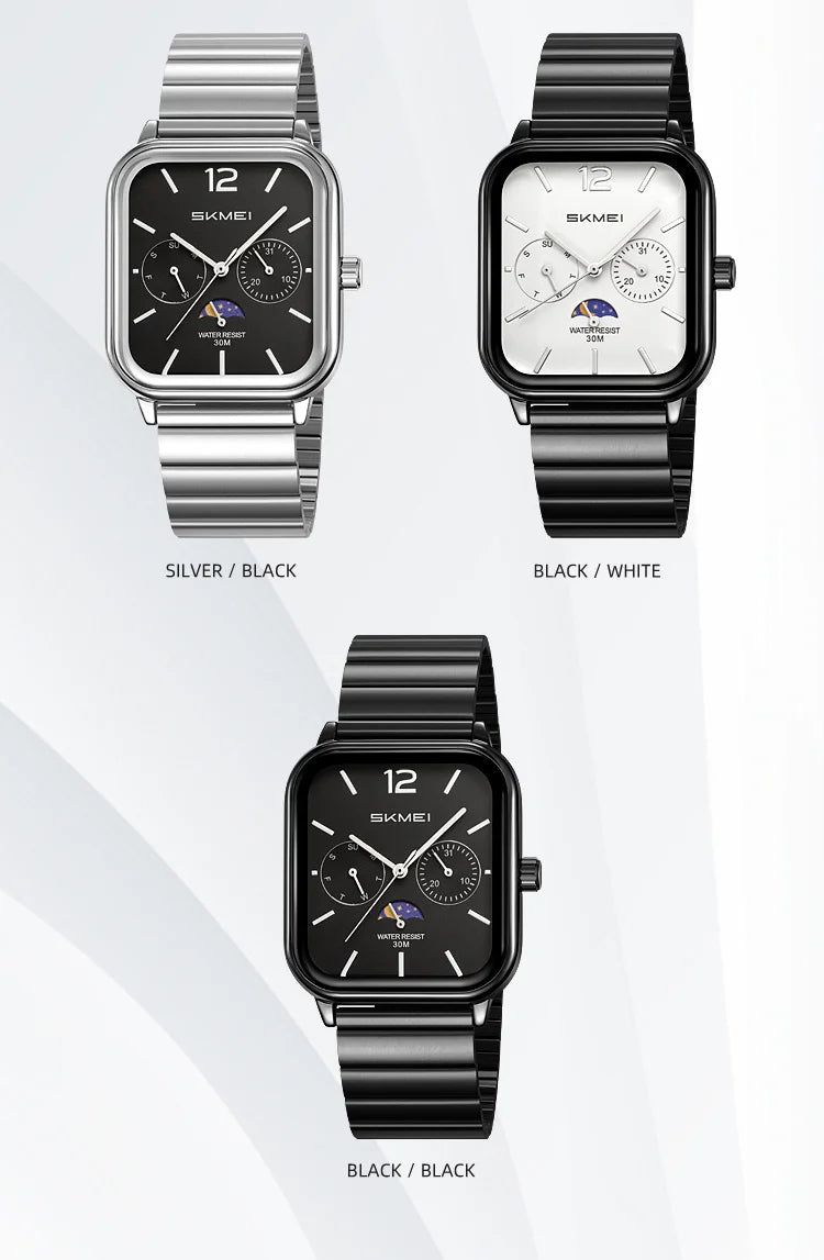 SKMEI Men's Luxury Business Quartz Watch | Waterproof Calendar Week Display Casual Wristwatch