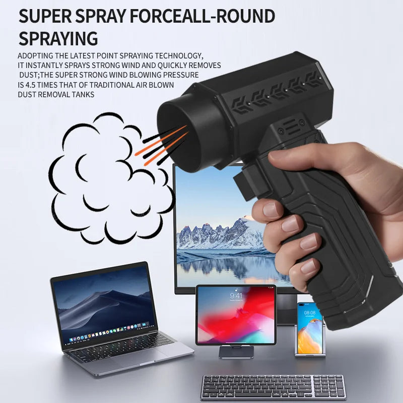 880000RPM Turbo Jet Fan Air Blower – 10000mAh 600g Thrust Brushless Duster for Car & Leaf Removal