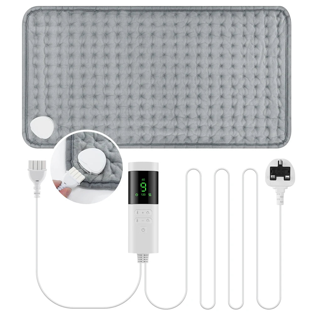 Electric Heating Pad — 9 Levels, 4 Modes, Timer, 30x60cm Washable Heated Blanket for Back, Shoulder & Knee