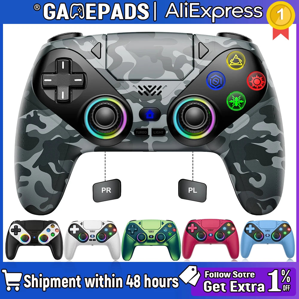 Wireless PS5 Controller – Turbo, Hall Trigger, Touchpad, Vibration & Bluetooth Gamepad