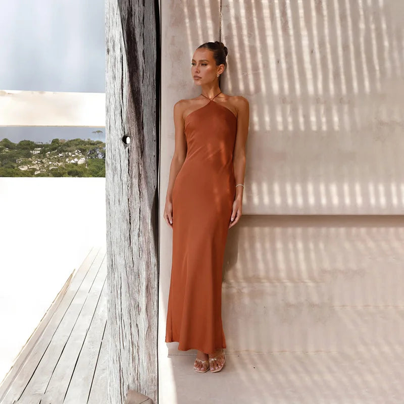 Sleeveless Backless Slim Maxi Party Dress — Sexy Solid Temperament Formal Dress