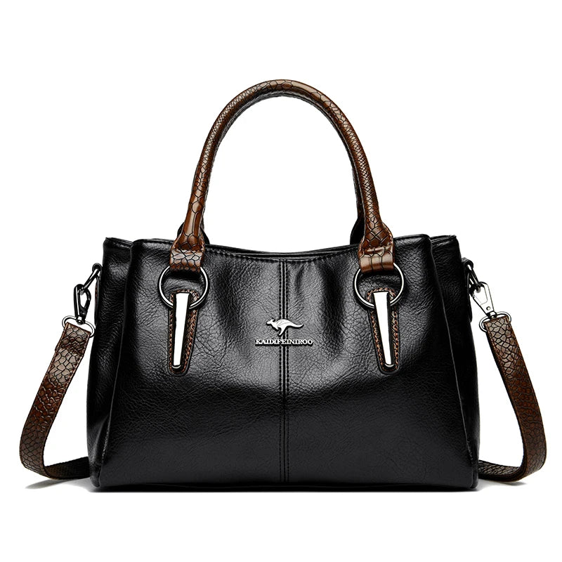 Luxury Soft Leather Large Capacity Tote Crossbody Bag – Elegant Shoulder Handbag for Women