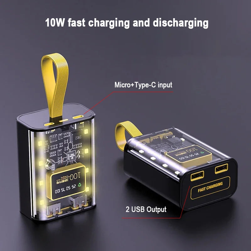 3x18650 DIY Power Bank Case — Dual USB Fast Charge with LED Night Light