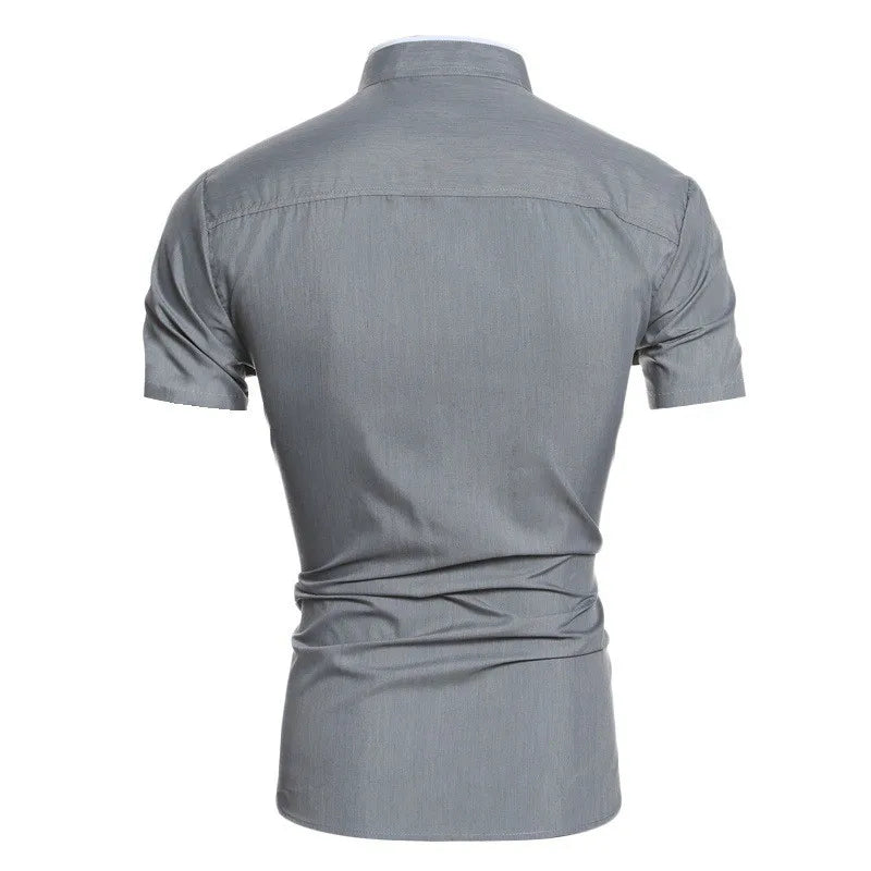 Men's Solid Color Casual Short Sleeve Shirt — Everyday Button-Down