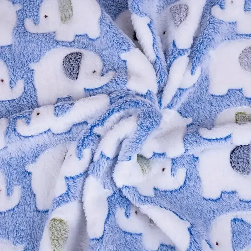 Cartoon Elephant Pet Blanket – Soft Cozy Flannel Throw for Dogs, Cats, Puppies & Kittens, Christmas Gift