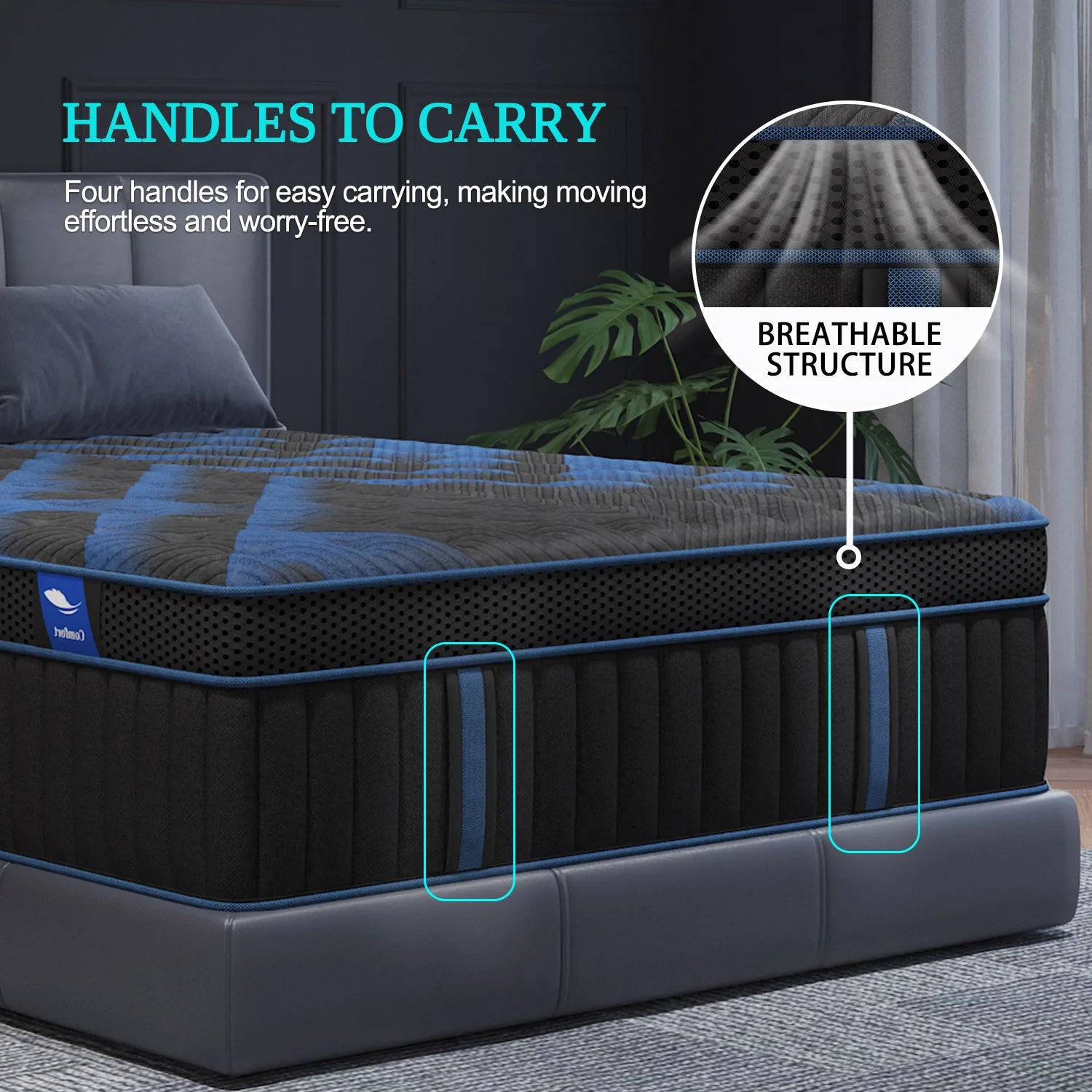 12/14 Inch Hybrid Mattress — Euro Top, Medium Firm, Memory Foam & Pocket Spring for Back & Lumbar Support (Twin to King)