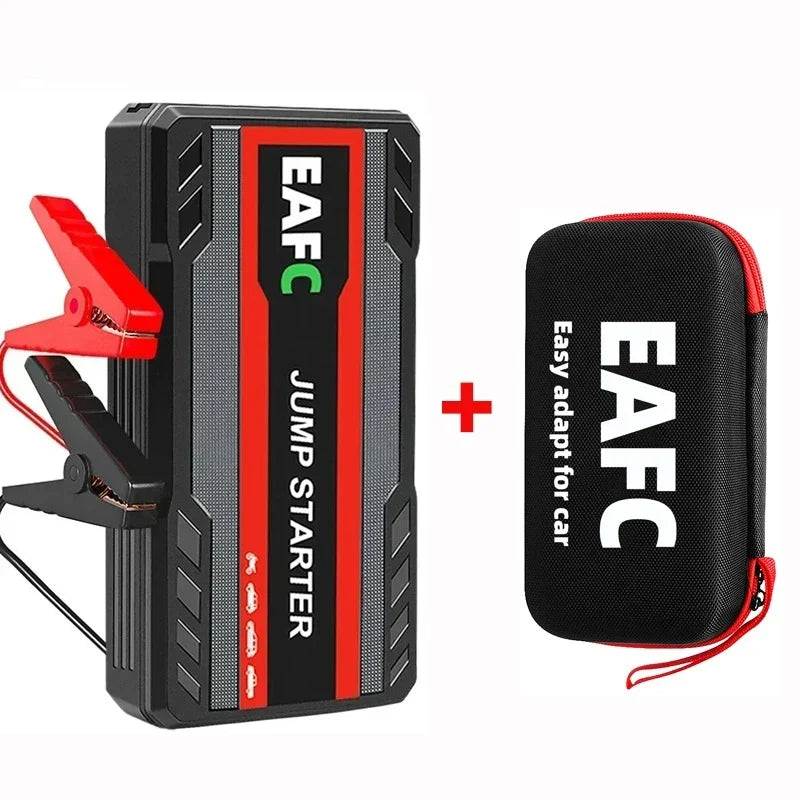 EAFC Portable Car Jump Starter — 600A–2000A Peak, 12V Battery Booster & Power Bank with LED Light