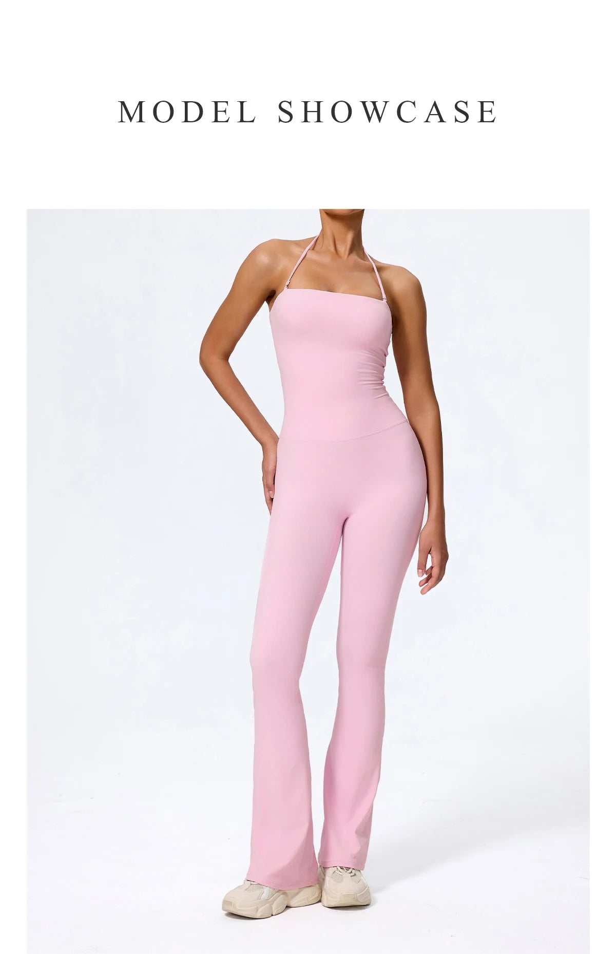 Women's Sleeveless Yoga Jumpsuit – Gym Flared Overalls Neck-Hanging Backless Sportswear