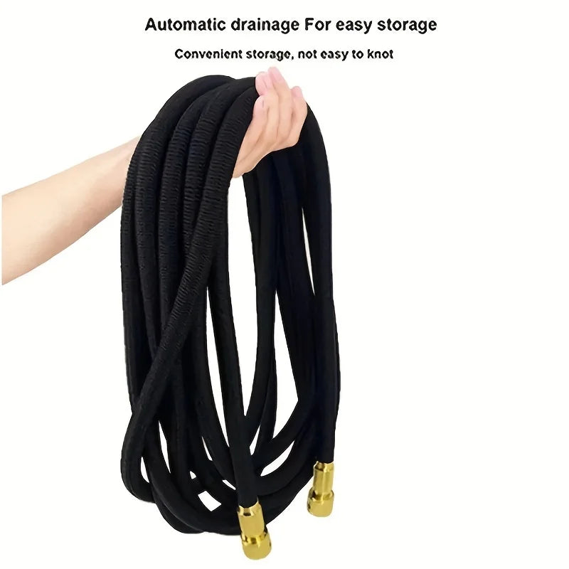 Expandable Magic Garden Hose with Spray Gun – Anti-UV Rubber, Anti-Kink, 25–150 ft, Car Wash & Outdoor Watering