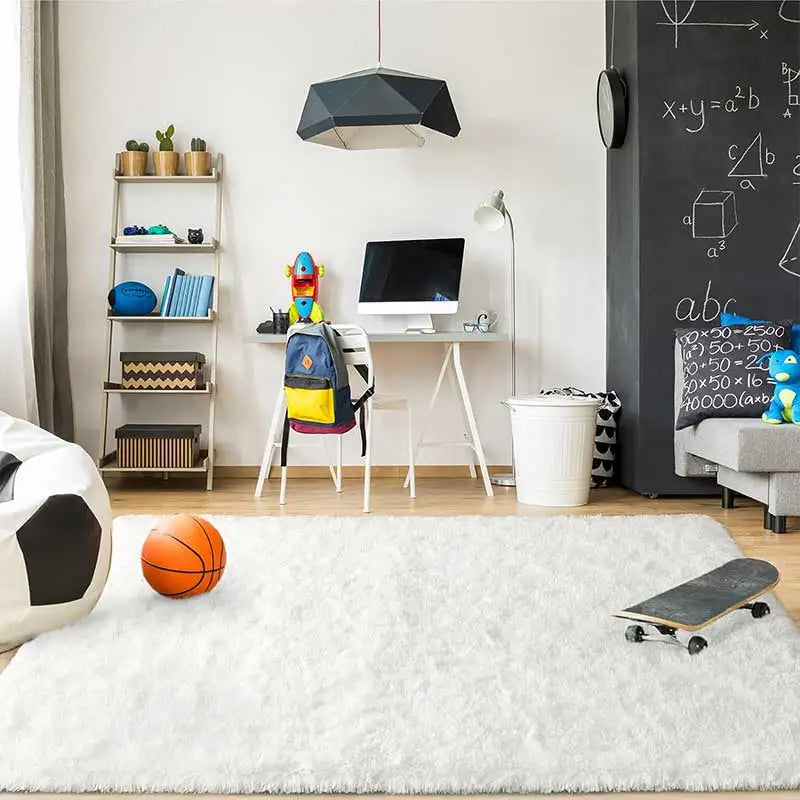 Fluffy Area Rug – Nordic Style Non-Slip Bedroom & Living Room Carpet, 8 Colors & 7 Sizes