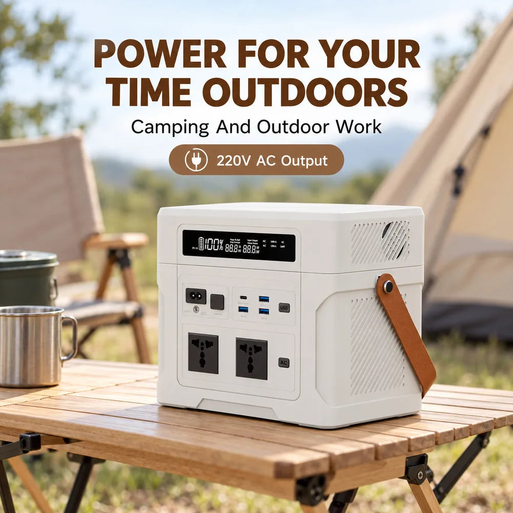 1000W Portable Power Station, 902.4Wh LiFePO4, 220V