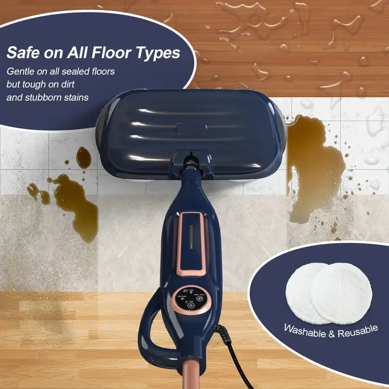 Devoac VM6 Steam Mop Cleaner — 10-in-1, 1300W, Rotating Spin Pad, 3 Steam Modes