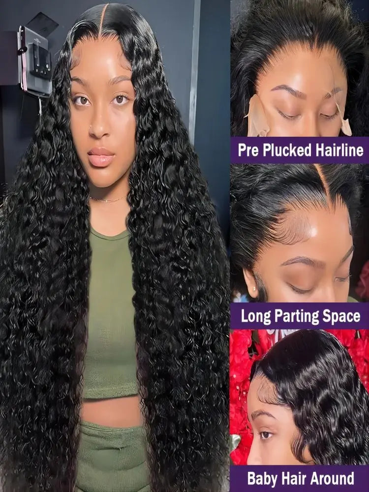 40–46 Inch Deep Wave Lace Front Wig | 200% Remy 13x4 13x6 360 HD Lace Human Hair for Black Women