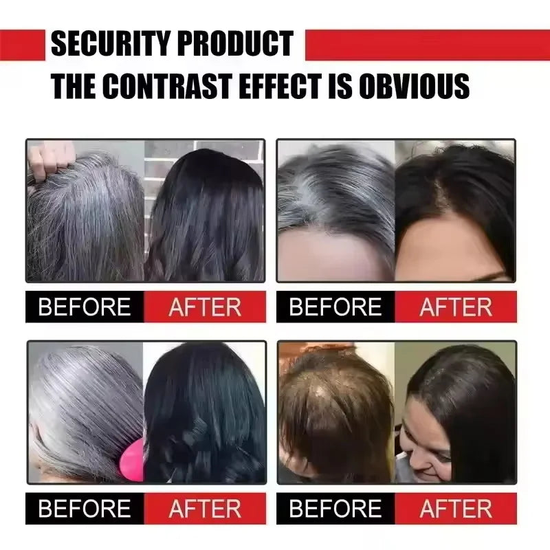 Herbal Anti-grey Treatment Hair Dye Shampoo White To Black Permanent Repair Natural Color Nourish Scalp Hair Care Products