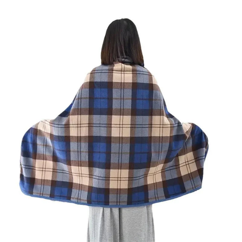 Wearable Flannel Shawl Blanket – Soft Lazy Office Warmth Wrap for Comfort & Style