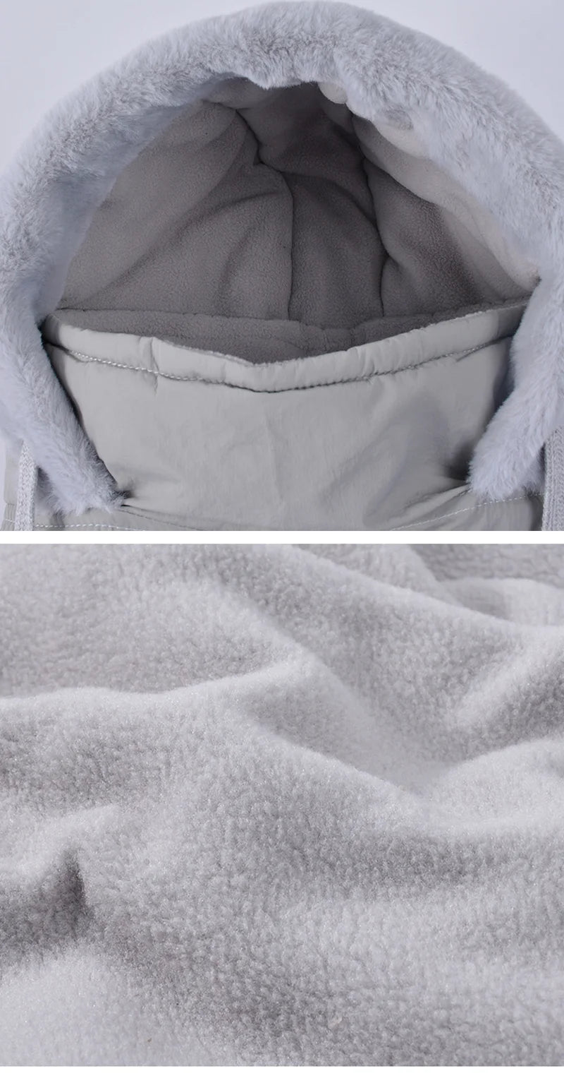 Plush Winter Balaclava Hood with Face and Neck Cover