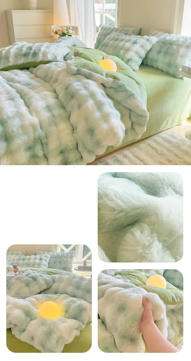 Plush Solid Color Duvet Cover – 300TC Warm Skin-Friendly Comforter Cover, 11 Colors & 4 Sizes