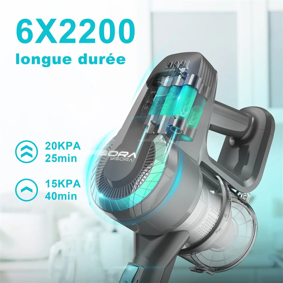 YISORA N300 Cordless Upright Vacuum Cleaner — 20Kpa Ultra-Lightweight Stick Vacuum for Carpet, Hard Floor, Car & Pet Hair