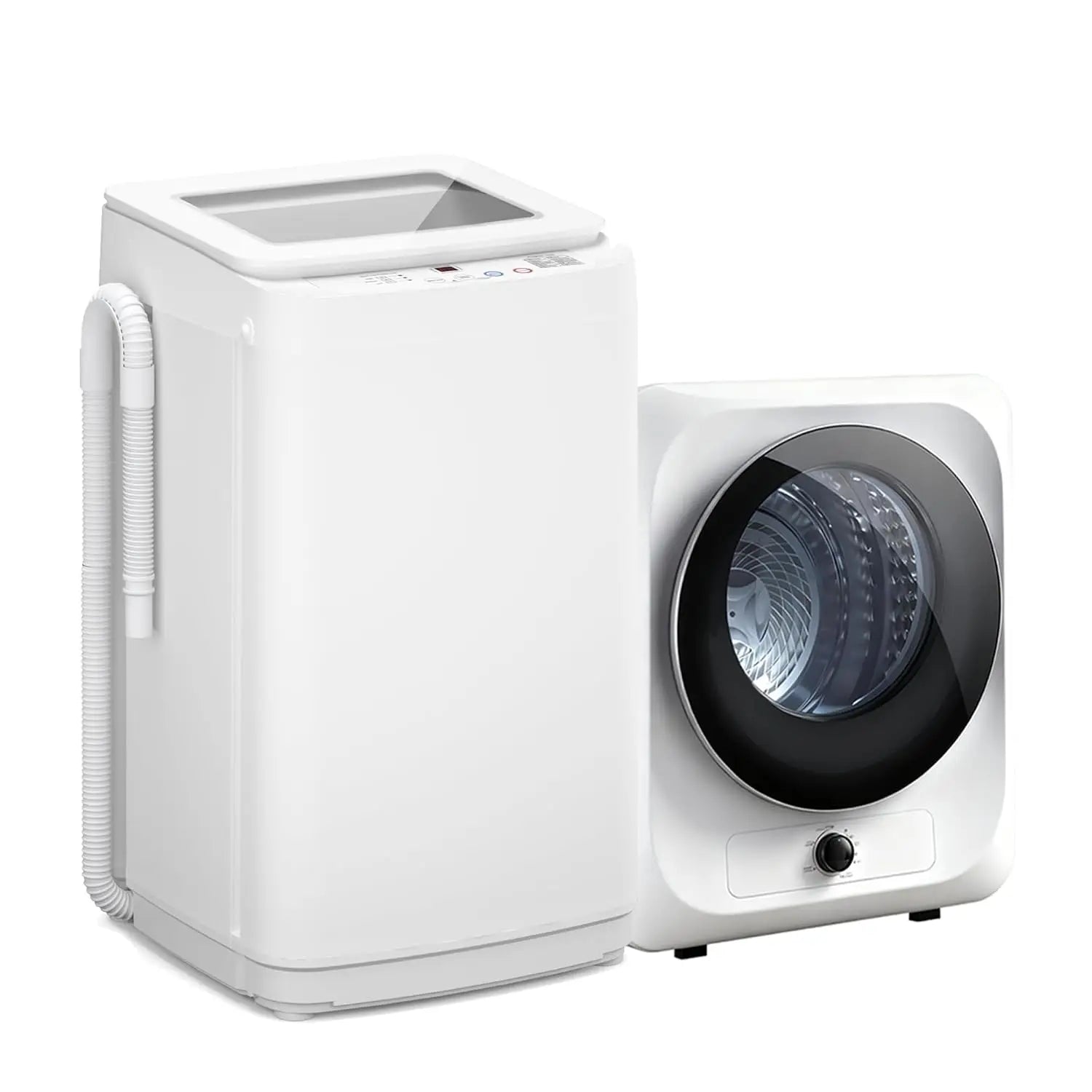Portable Washer & Dryer Combo Set — 14 lbs Fully Automatic Washing Machine & 1.5 Cu Ft Portable Clothes Dryer