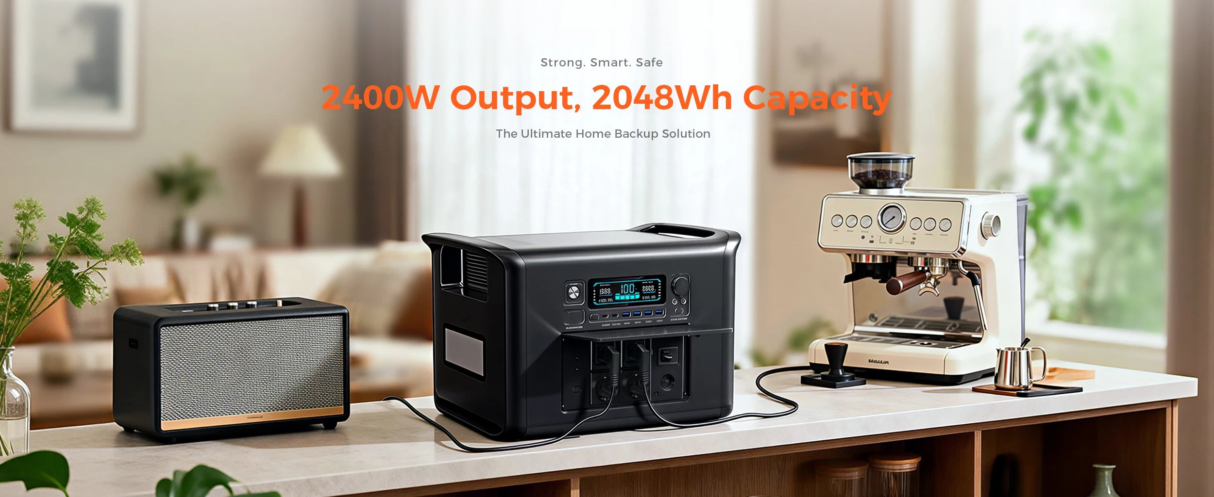 Portable Power Station — 2400W / 1800W / 500W LiFePO4 Solar Generator & Emergency Power Supply