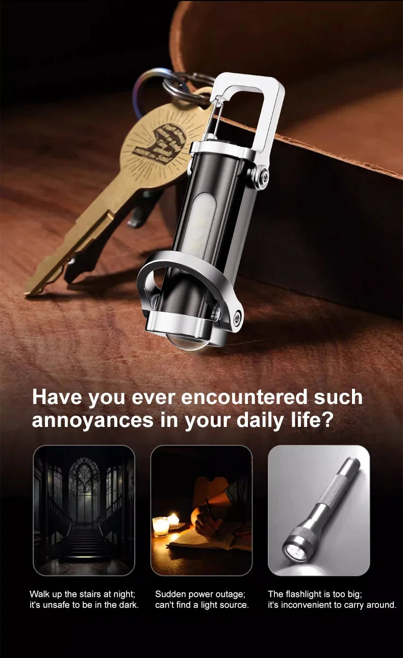 Rechargeable EDC Magnetic Mini Work Light – Adjustable LED Camping Lamp for Hiking, Fishing & Emergencies