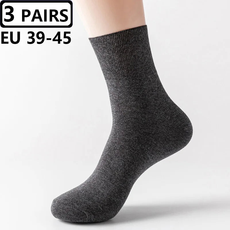 Plus Size Diabetic Varicose Vein Socks EUR 45–50 – 3 Pairs Cotton Loose Mouth Comfort Socks for Men & Women