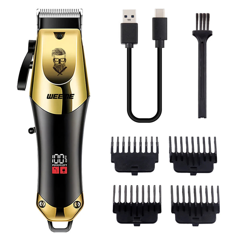 T9 Vintage Men's Electric Hair Clipper & Beard Trimmer – Rechargeable, Wet/Dry, Nose Trimmer Kit