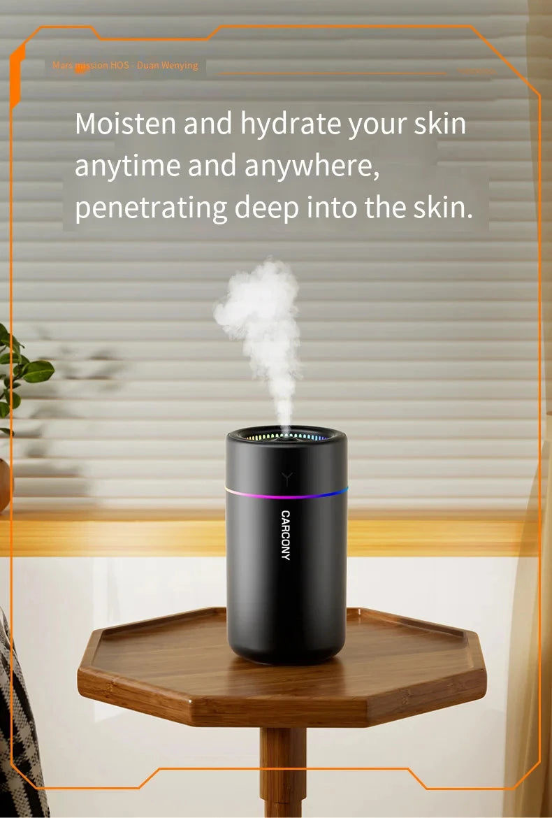 280ml Aroma Diffuser & Air Humidifier — Colorful LED Atmosphere Light, Silent, for Home & Car