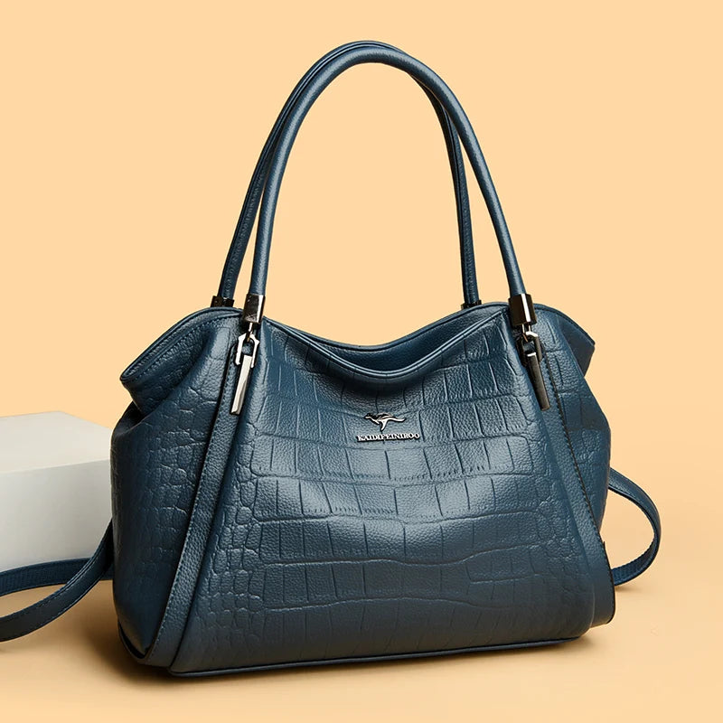 Luxury PU Casual Tote Shoulder Bag – Rivet & Sequin Designer Crossbody Handbag for Women