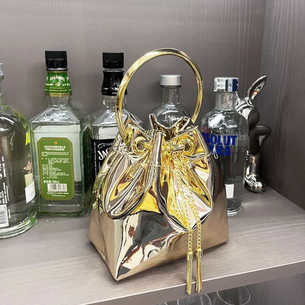 Luxury Evening Clutch Bucket Bag – Designer Shoulder Purse for Banquet & Party