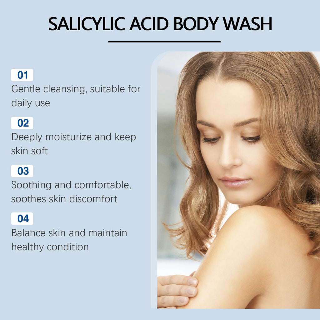 Salicylic Acid Body Wash – Acne, Pore & Brightening Shower Gel, Moisturizing, 100ml–400ml
