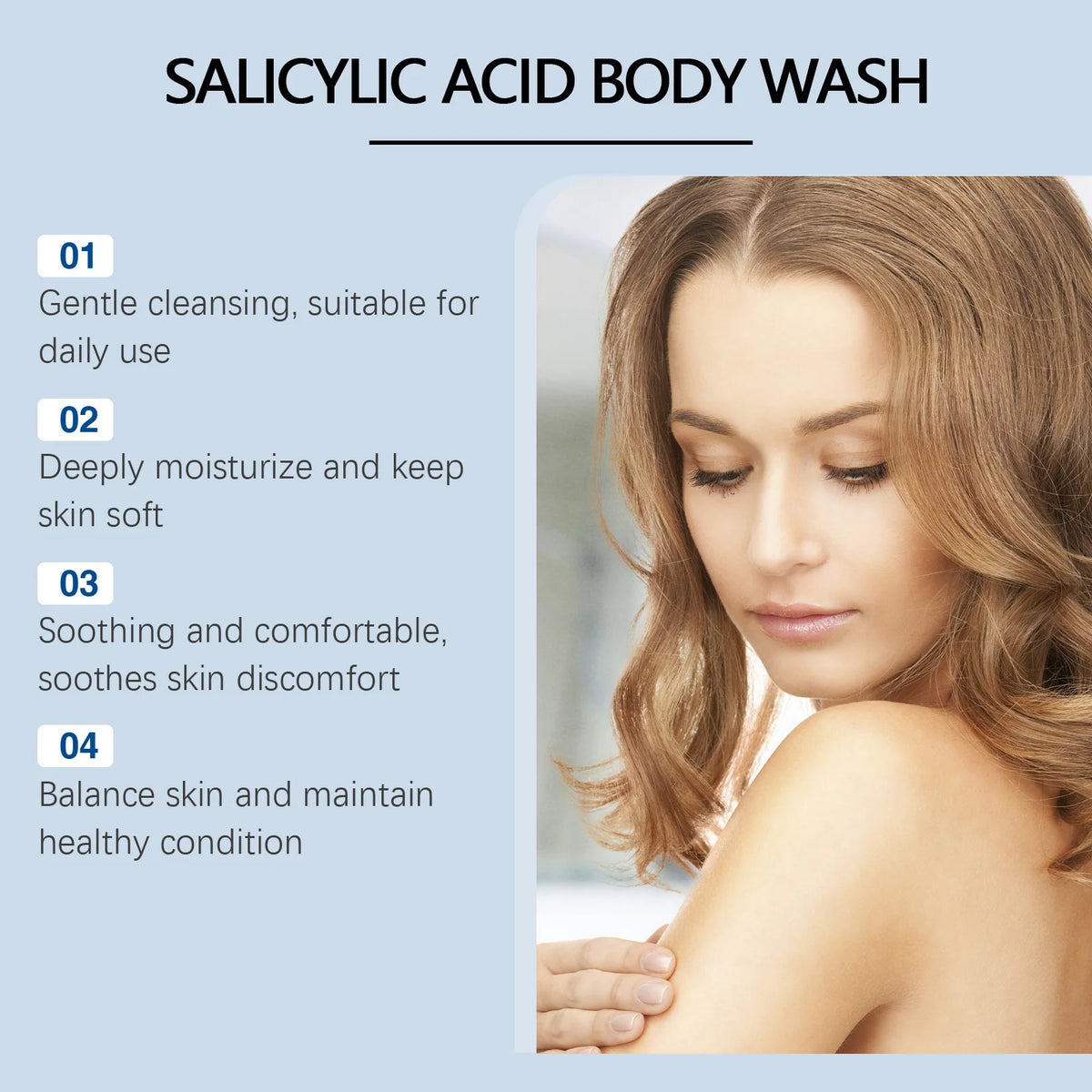 Salicylic Acid Body Wash – Acne, Pore & Brightening Shower Gel, Moisturizing, 100ml–400ml