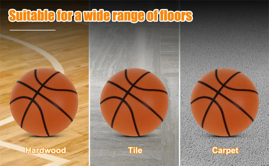 Silent Basketball – Size 7 PU Foam Quiet Indoor Dribble Ball, No Noise, No Pump Needed