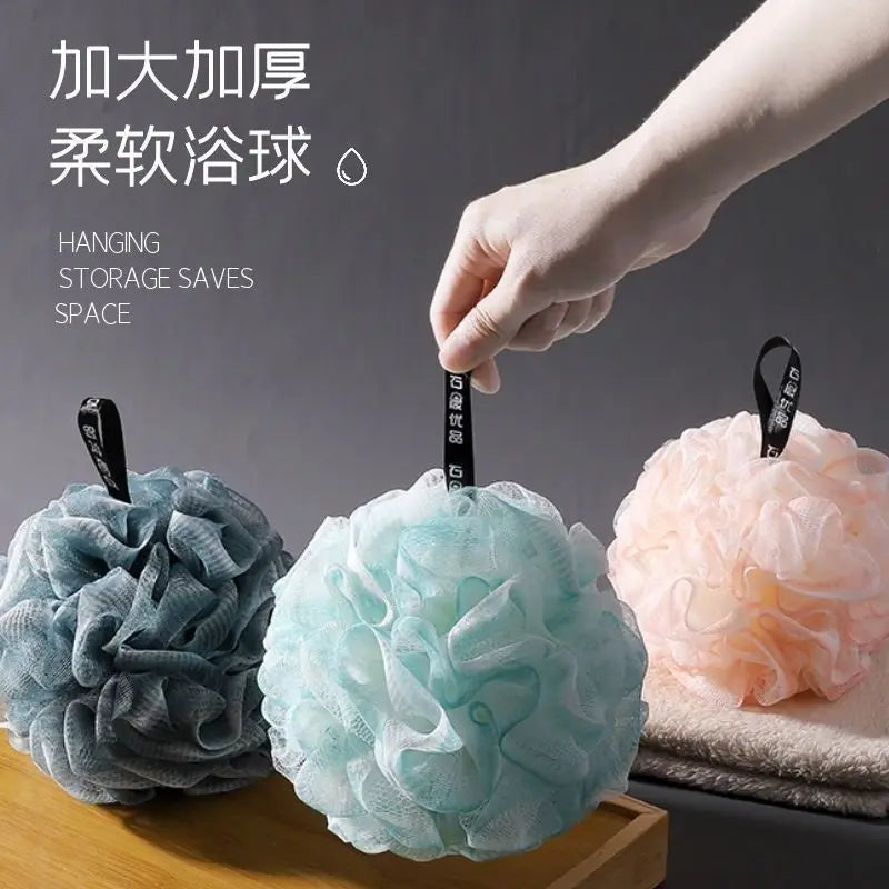 Soft Pearl Bath Bubble Flower Ball – Non-Scatter Bathing Sponge for Rich Lather