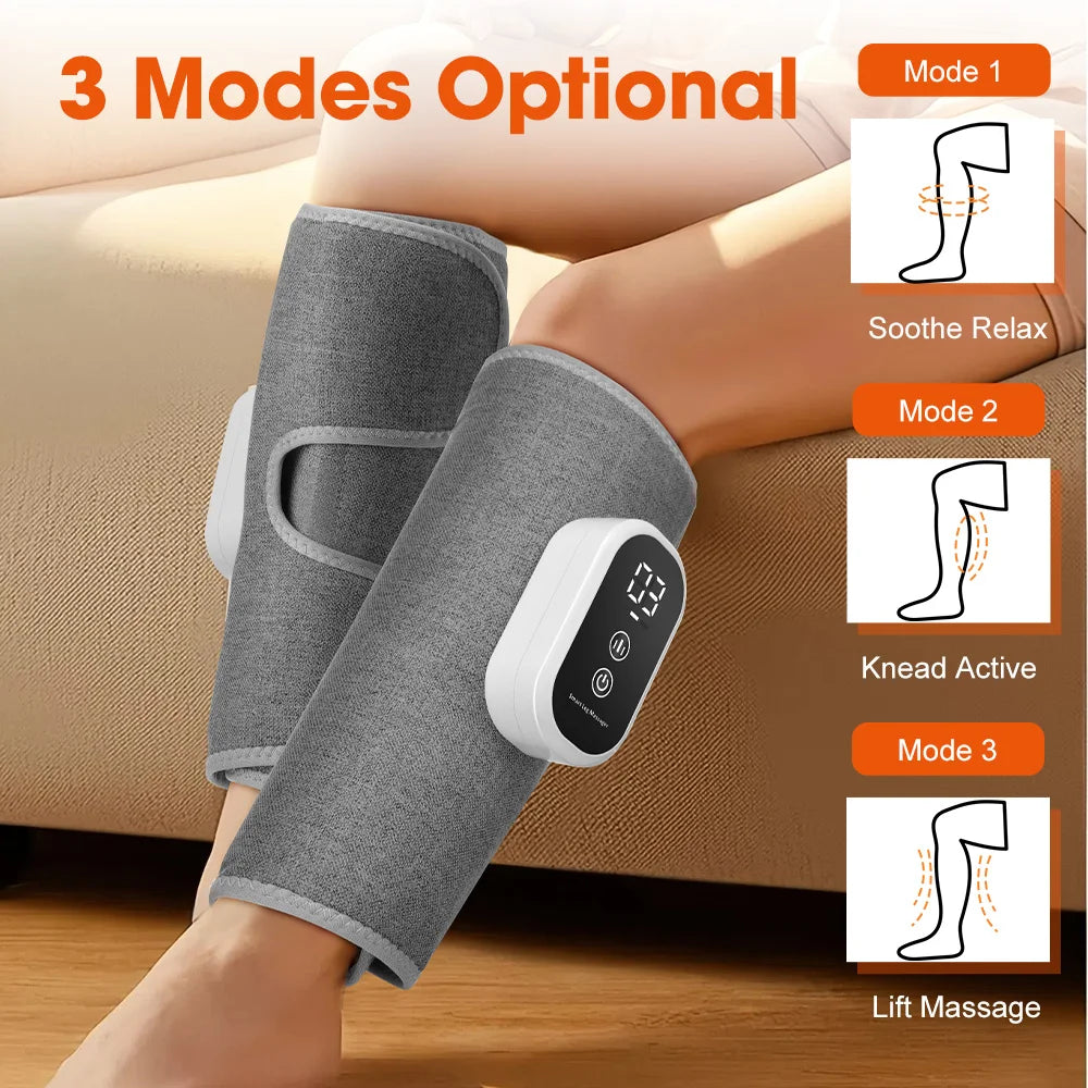 Wireless 360° Air Pressure Calf Massager — 3-Mode Airbag Leg & Foot Circulation Booster