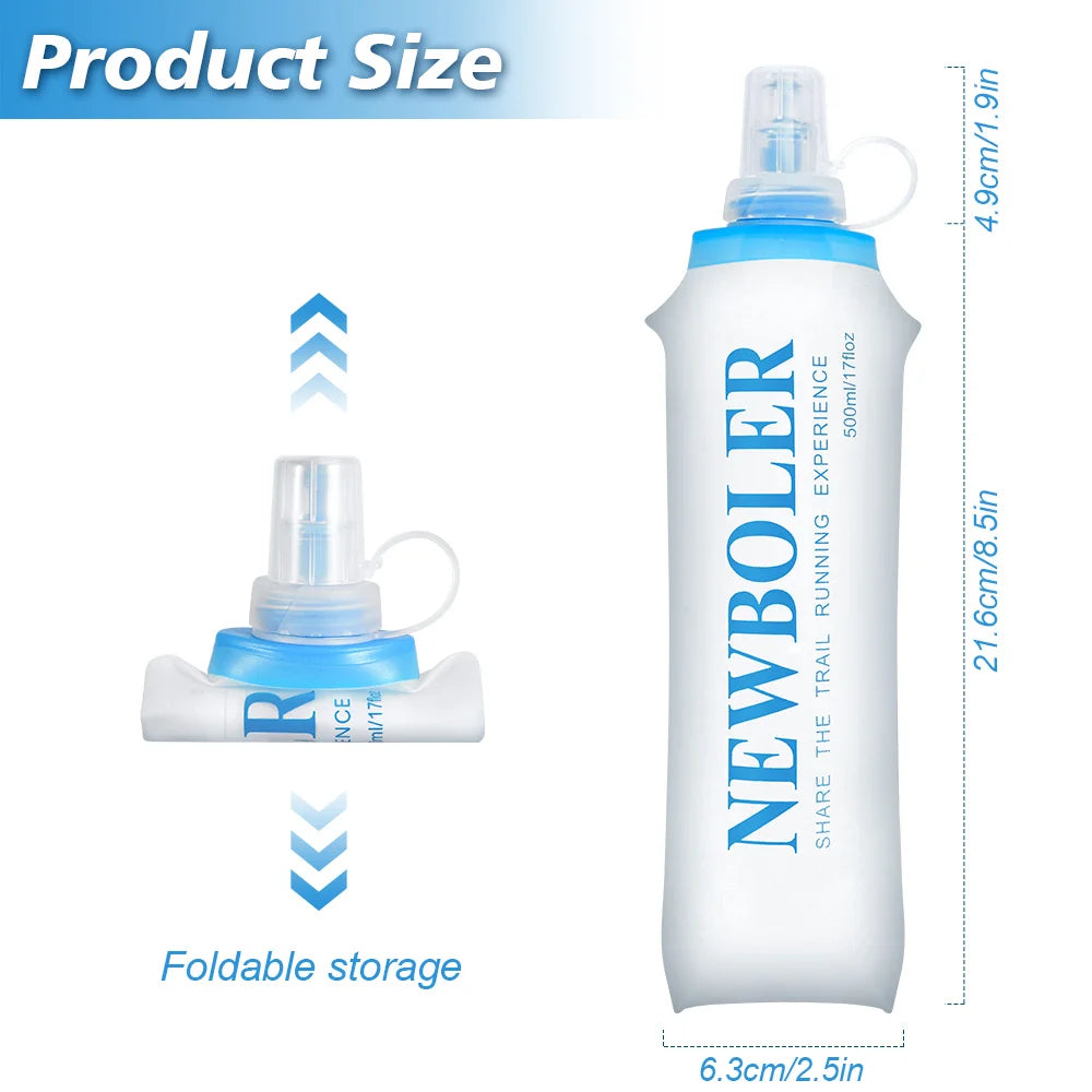 Outdoor Collapsible Silicone Water Bottle — 150–750ml Running Camping Hiking Travel Bottle