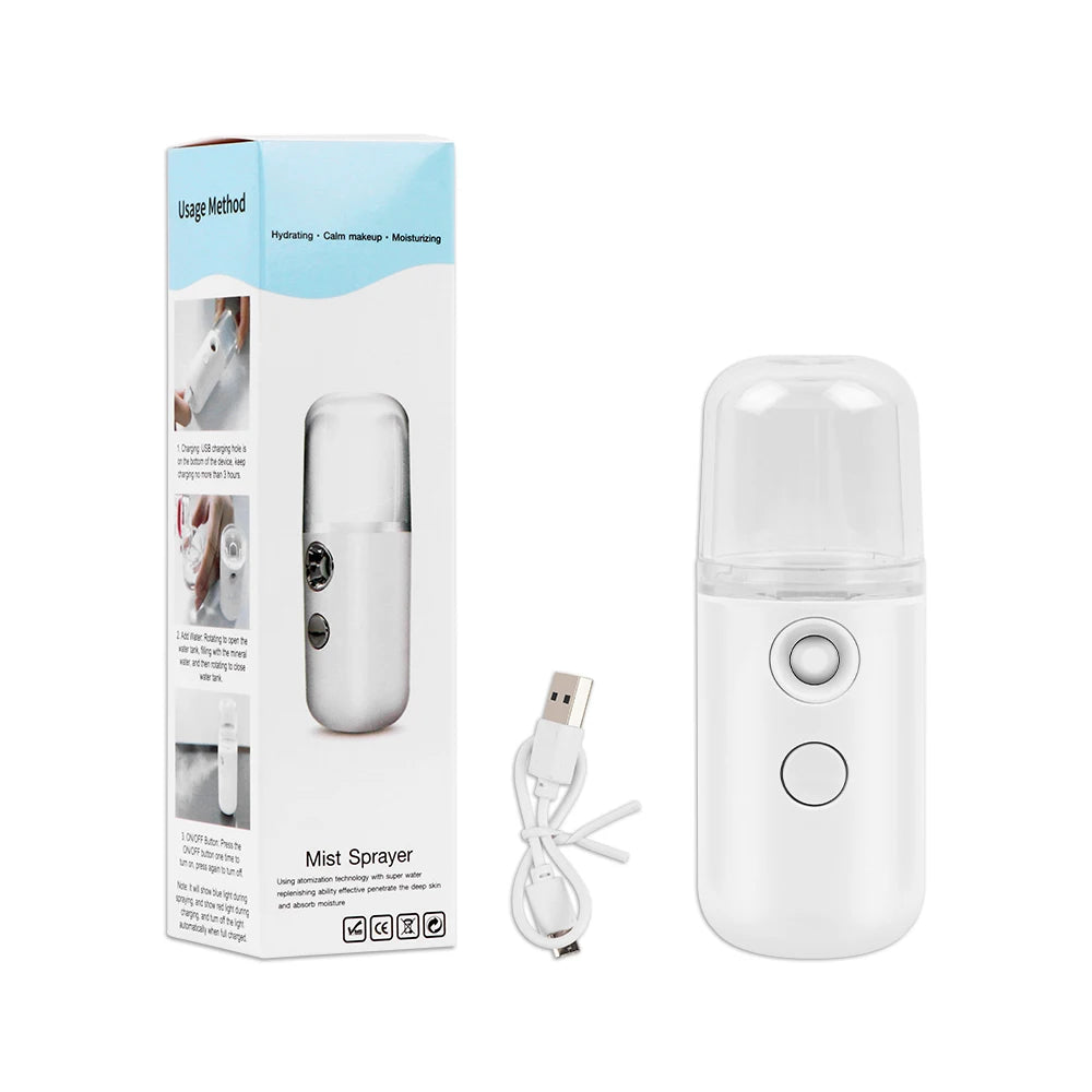 Nano Mist Face Steamer – USB Rechargeable Facial Humidifier & Skin Moisturizer