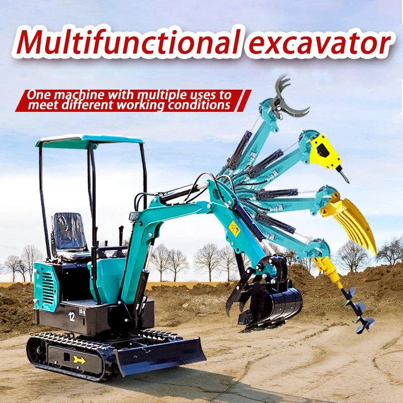 2 Ton Mini Excavator – Kubota/Yanmar Engine Compact Crawler Digger with Rubber Track