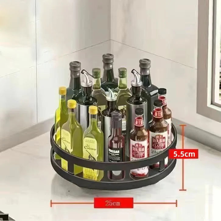 360° Rotating Multi-Layer Storage Box — Non-Slip Countertop Organizer for Kitchen, Spices & Cosmetics
