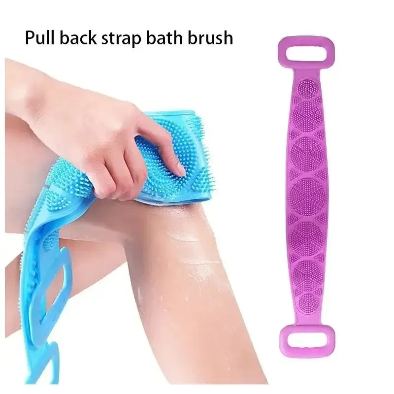 Silicone Back Scrubber Belt – Body Exfoliating Shower Brush & Massage Strap, 60cm