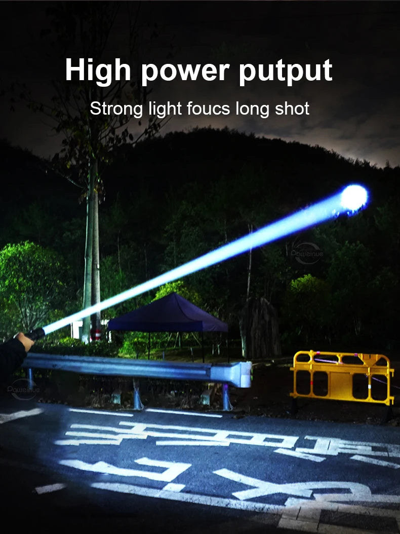 78000000LM Ultra Bright LED Flashlight – USB Rechargeable Long Range Tactical Torch