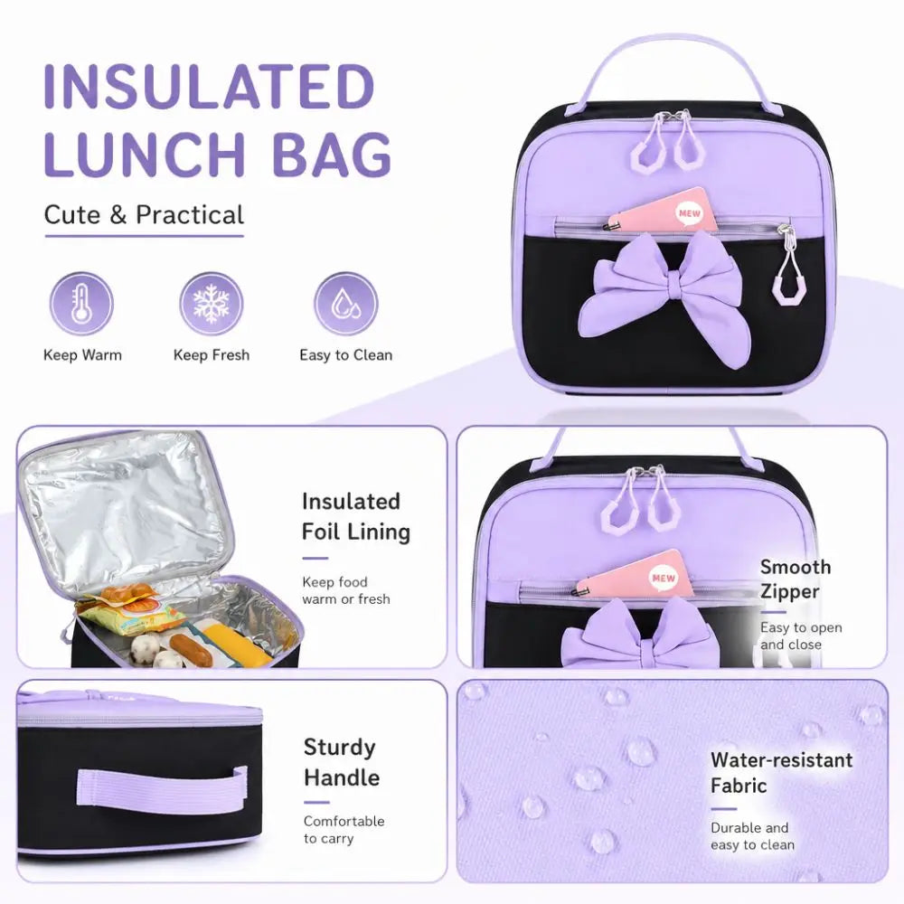 Bow-Knot School Backpack – Bag & Matching Set Options