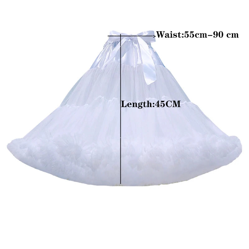 Lolita Petticoat Crinoline Tutu Skirt — Puffy Cancan Underskirt for Wedding & Cosplay Dresses