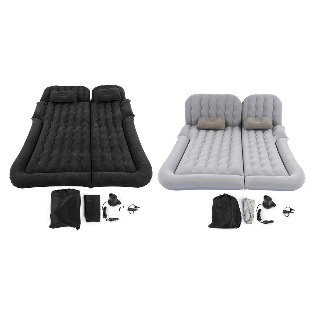 2-in-1 Inflatable Car Travel Mattress – PVC Flocking Soft Backseat Air Bed for Car & SUV