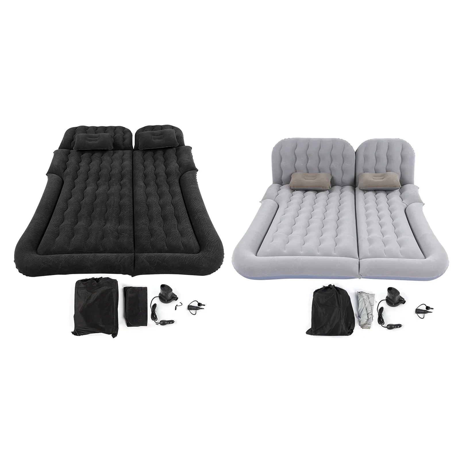 2-in-1 Inflatable Car Travel Mattress – PVC Flocking Soft Backseat Air Bed for Car & SUV