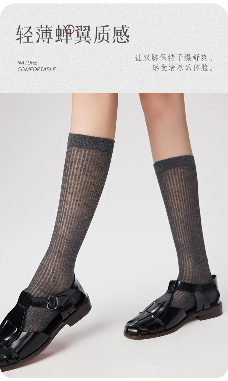 Women's Mesh Calf Socks – Lightweight Ballet Style